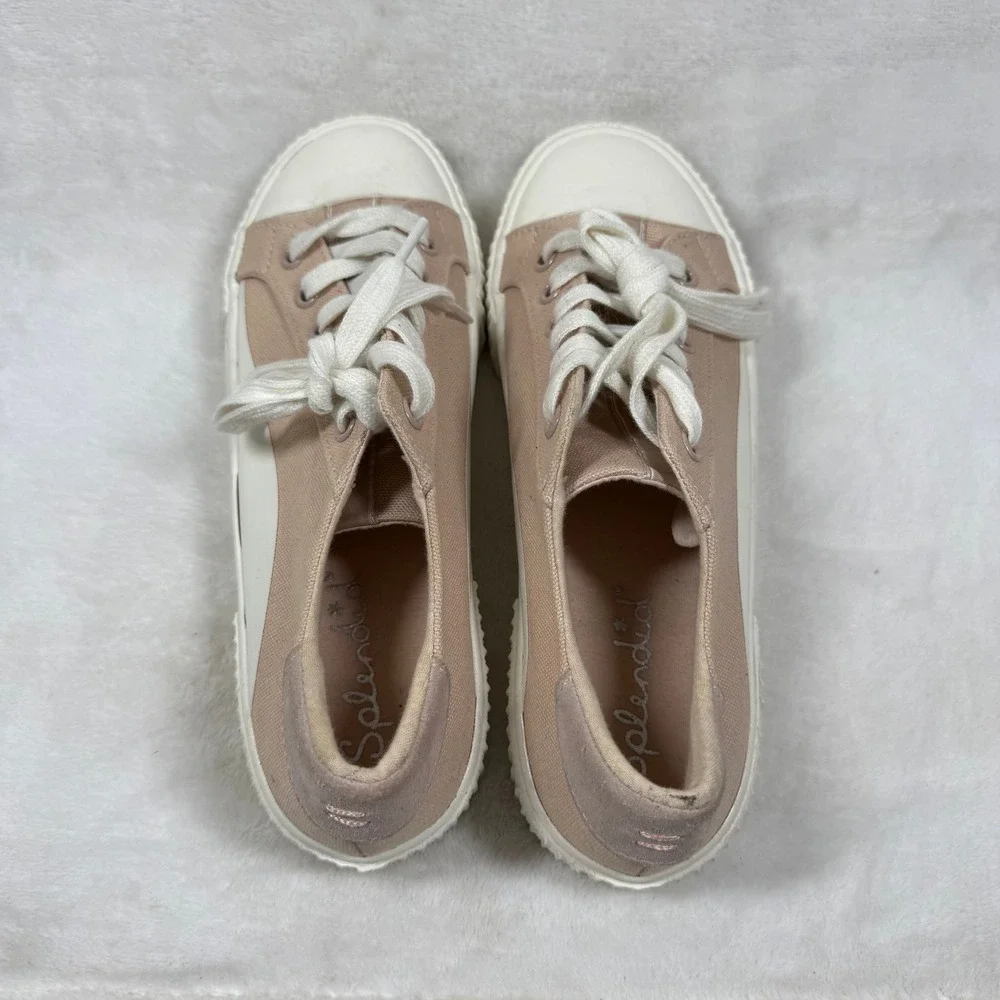 Splendid Tania Tan Peach Canvas Low Top Sneakers SD2TAN10 Womens 7.5M